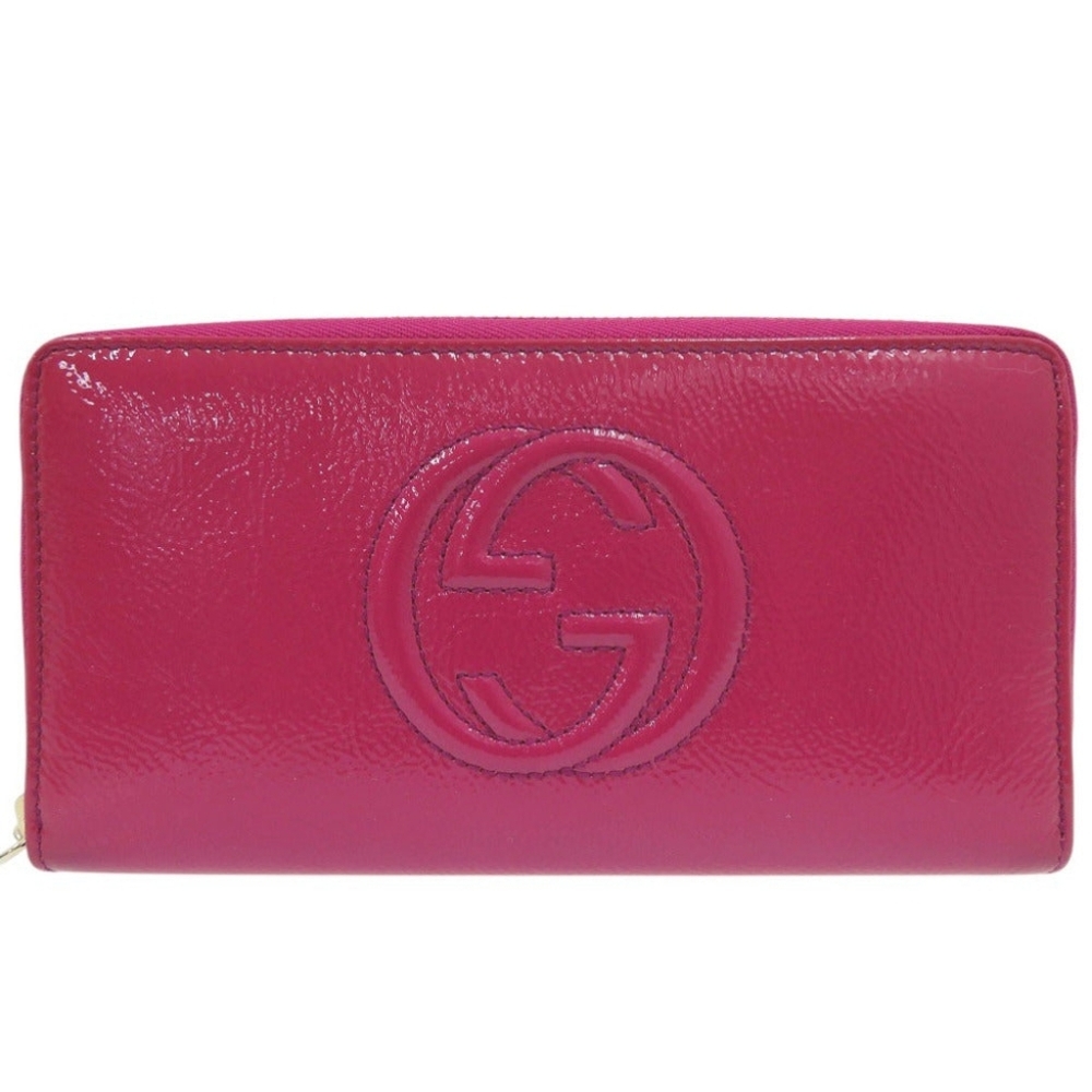 GUCCI Long Wallet Patent leather purple SOHO